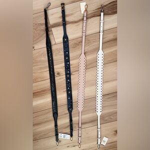 MK Adjustable Leather Bag / guitar Straps — Black, Blush, White